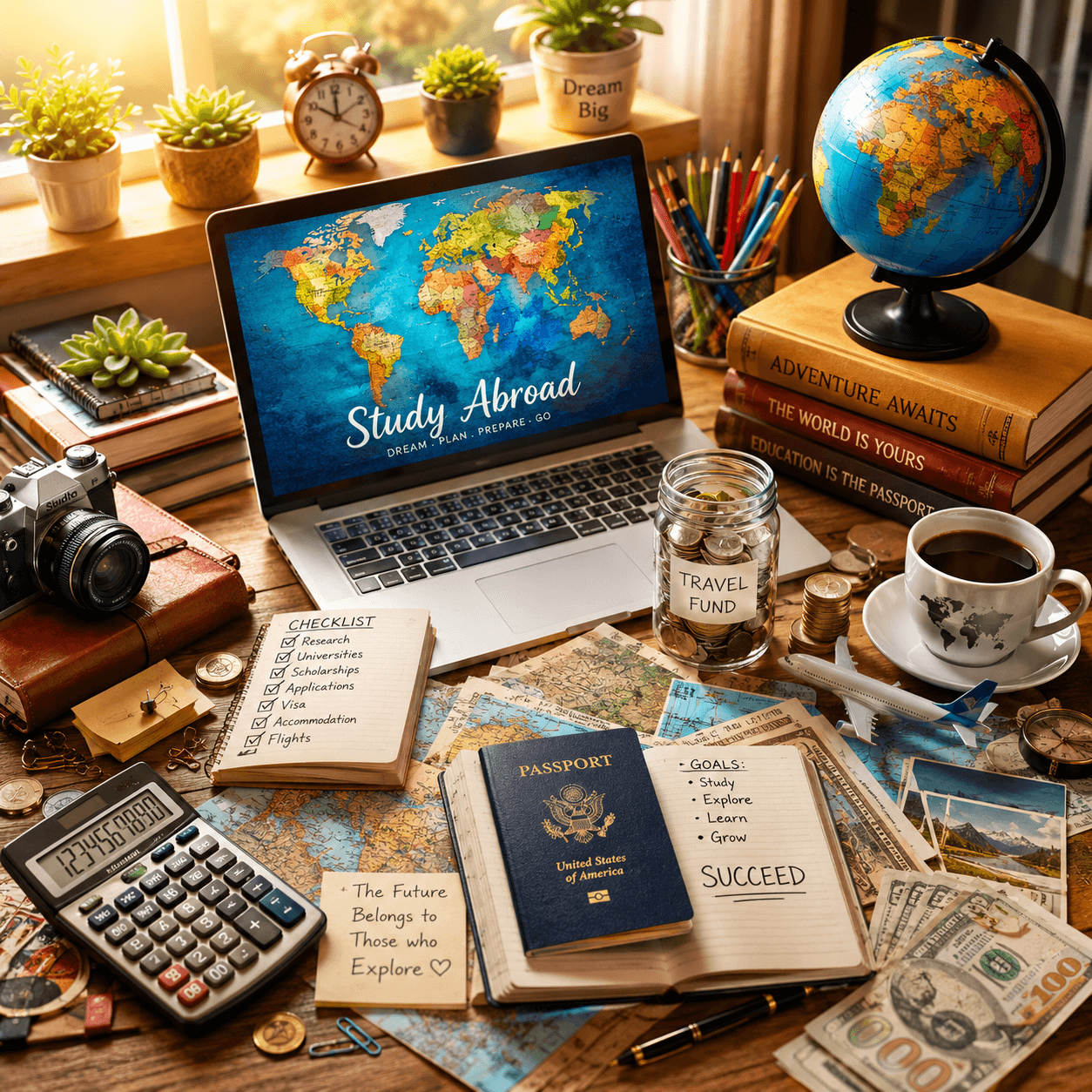 Cost Of International Education: Getting ready for study abroad with all the passport and doing research on the cost of living