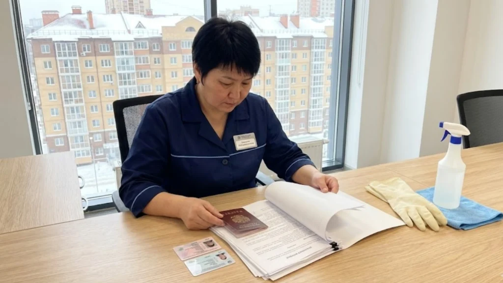 Cleaner jobs in Russia with 60,000 Ruble salary, accommodation and paid leave.
