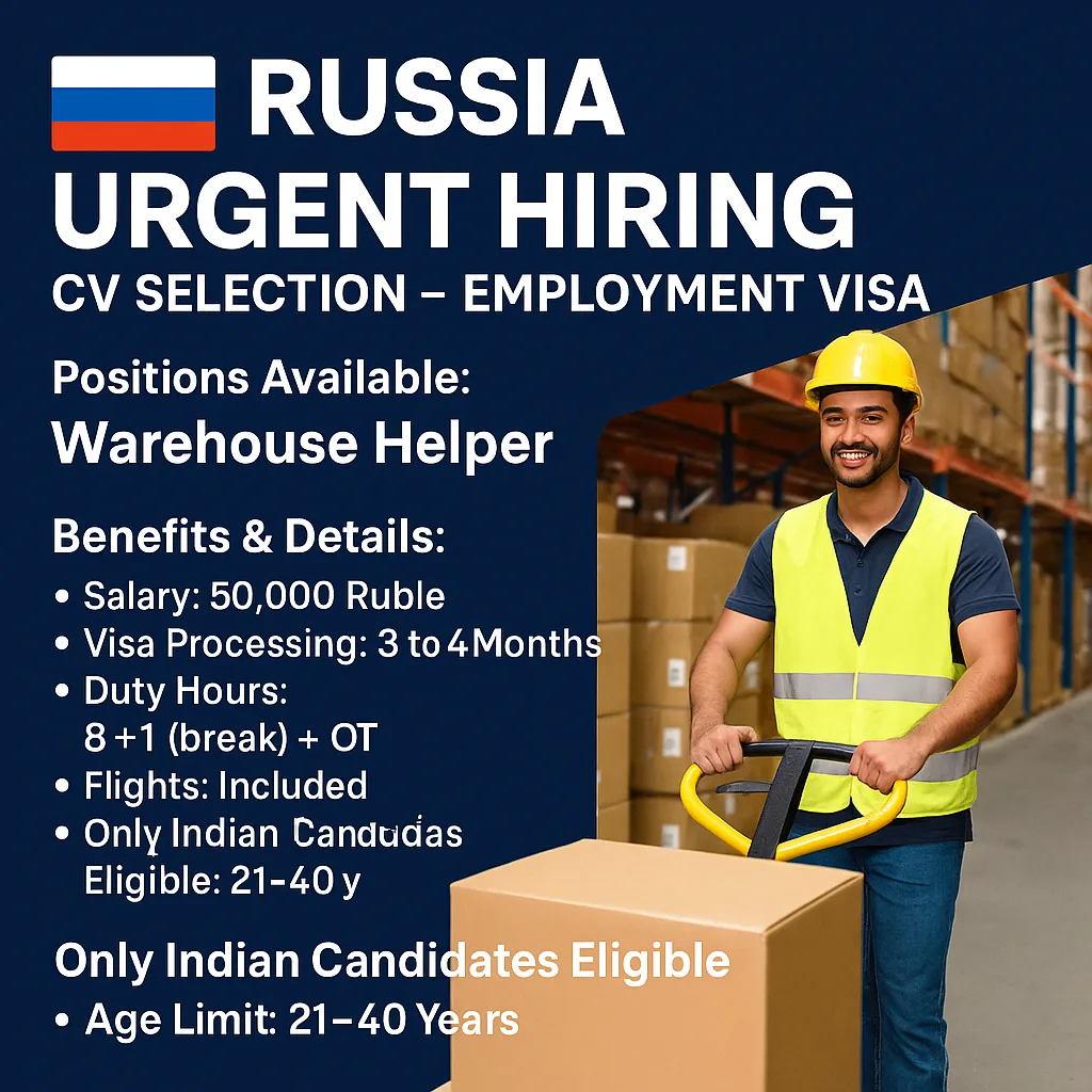 Best Paying Russia Jobs for Indians with Benefits Russia Jobs for Indians with 50,000 Ruble salary, flights included and employment visa process