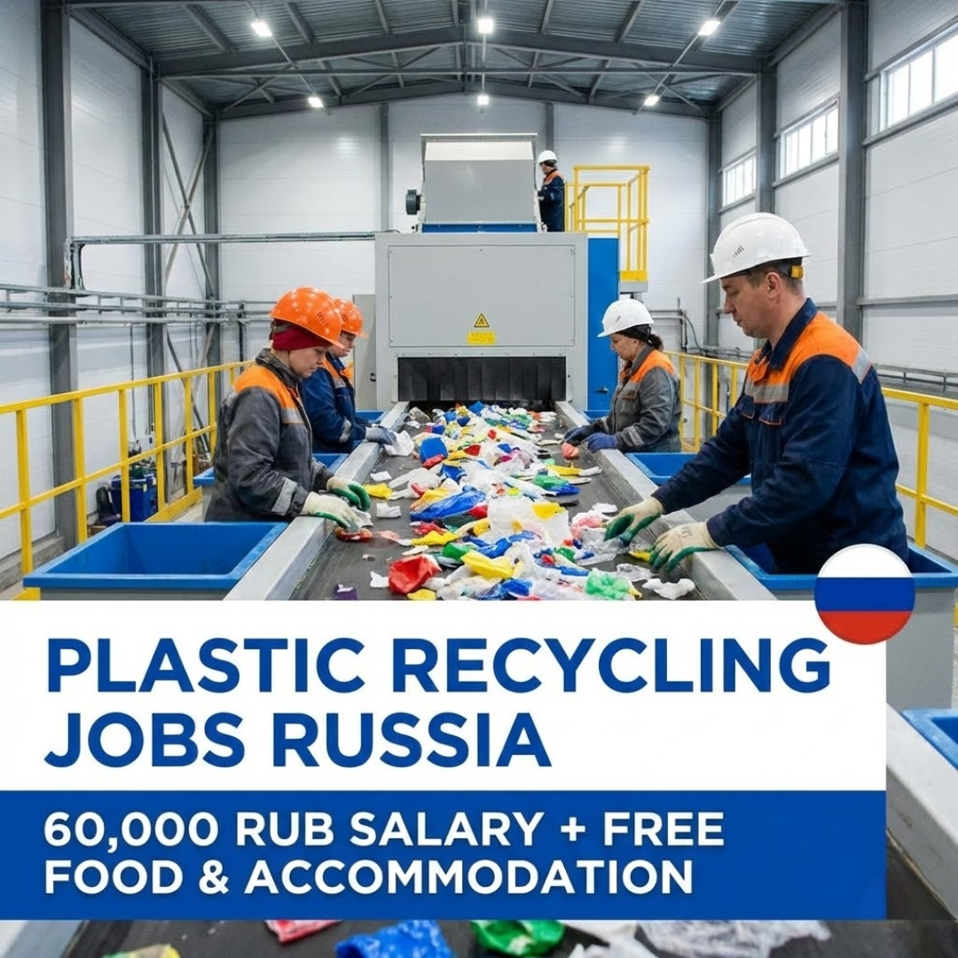 Urgent Hiring: Plastic Recycling Jobs in Russia – 60,000 RUB Salary + Free Food & Accommodation